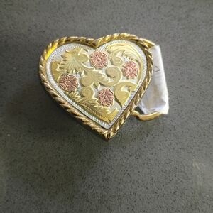 Tricolor Heart Key & Card Holder - Gold, Silver, Rose Accents